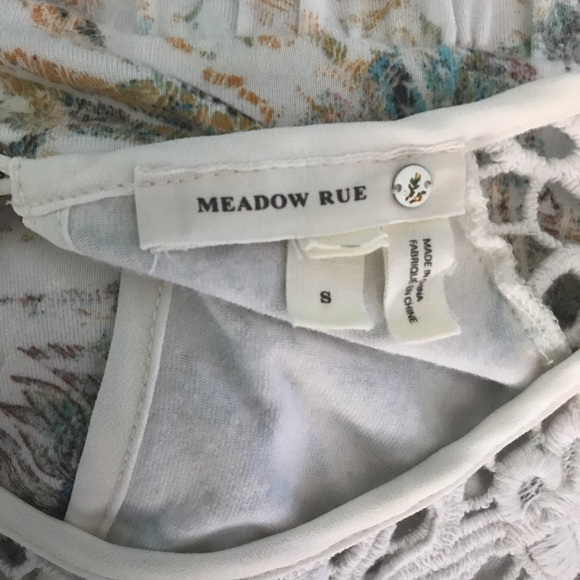 Meadow Rue crochet shoulder printed tank top small - Picture 6 of 7